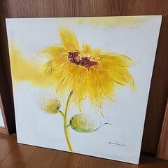 処分予定！ひまわり 油絵 絵画 80cm 