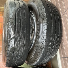 ハイエース　トヨタ純正　メッキホイールタイヤ付　の画像
