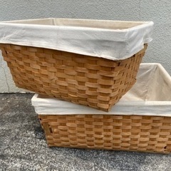 編みかご　木製
