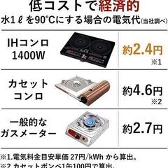 ❤️未使用品です！Yamazen YEH-1456 2口 IH クッキングヒーター 👨‍🍳 ❤️の画像