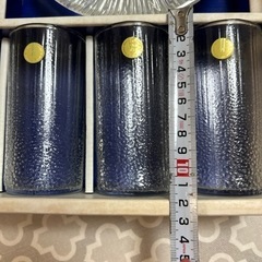 未使用　昭和レトロHOYAガラスコップ5個　灰皿セットの画像