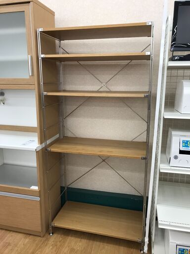★ジモティ割あり★ 無印良品　4段ラック  ナチュラル H175×W84×D40 クリーニング済み KJ5371