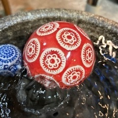 浮き球　浮き玉　浮玉　直径8センチ　陶器製　水鉢　めだか鉢　ビオ...
