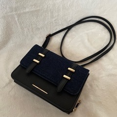 【決まりました】肩掛けバッグ　　シンプル　青　ブルー　取り外し可能　ショルダーバッグの画像