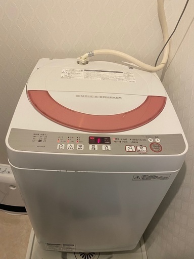 本日限定)洗濯機　シャープ　6kg ES-GE60R-P
