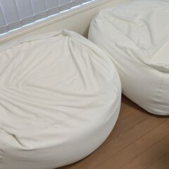 【値下】【手渡】【2個】体にフィットするソファ・綿デニムネイビー・セットの画像