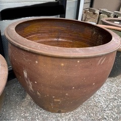 【商談中】常滑焼　素焼き　水鉢　メダカ鉢　睡蓮鉢