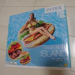 【新品・未開封】 マリン スポーツ 海 プール 浮輪 浮き輪 うきわ 大人 ハンバーガー フロート INTEX インテックス アイランド マット 子供 こども おもちゃの画像