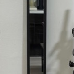 鏡　ミラー　木目調　ダークブラウン
