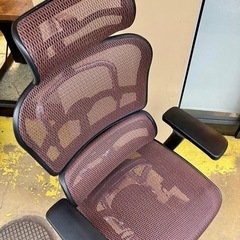 【再出品中】【池上店】保管品・美品  Ergohuman エルゴヒューマン Pro プロ Ottoman オットマン ヘッドレスト オフィスチェア OAチェア 椅子 イス チェア　検) エラストメリックメッシュ ＫＭ-13 オレンジの画像