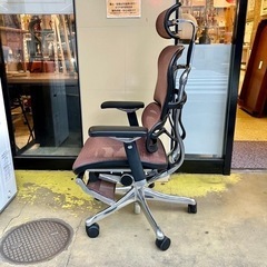【再出品中】【池上店】保管品・美品  Ergohuman エルゴヒューマン Pro プロ Ottoman オットマン ヘッドレスト オフィスチェア OAチェア 椅子 イス チェア　検) エラストメリックメッシュ ＫＭ-13 オレンジの画像