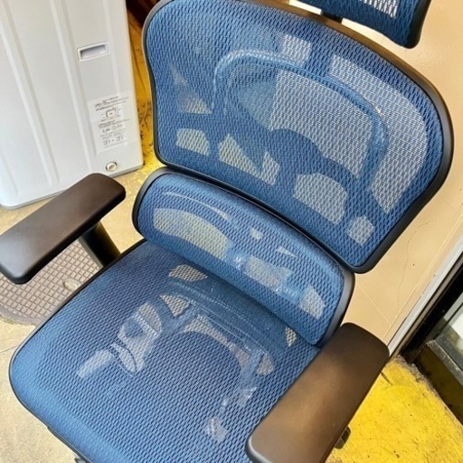 【池上店】保管品・美品 Ergohuman エルゴヒューマン Pro プロ Ottoman オットマン ヘッドレスト オフィスチェア OAチェア 椅子 イス チェア　検) エラストメリックメッシュ ＫＭ-15 ブルー 品川区 大田区 リサイクルショップ ランバールーム 武蔵小山店 武蔵小山パルム 戸越銀座 池上 大森 蒲田