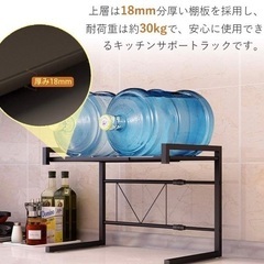 レンジ　ラック　レンジ台 電子レンジ上ラック 43-65CM 幅伸縮式対応 2段式 キッチン収納棚 棚　収納　荷重30KG ステンレス製  シルバー　リビング　インテリア　　食器棚・キッチン収納 鍋　シンク下　 シンク下収納 スライド整理棚　キッチン棚 スパイスラック 伸縮式 リビング　インテリア　収納　棚　ラック　おしゃれ　　の画像