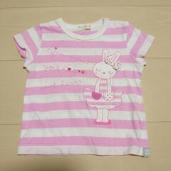 【80cm】日本製 ベビー服 半袖 Tシャツ うさぎ 女の子 ボ...