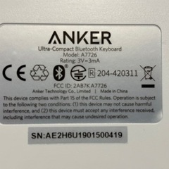 Anker ウルトラスリム Bluetooth ワイヤレスキーボード　A7726の画像