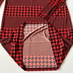 美品　マイケルコース　ワンピース　長袖　M　赤　チェック　ボーダー　チュニックの画像