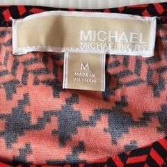 美品　マイケルコース　ワンピース　長袖　M　赤　チェック　ボーダー　チュニックの画像