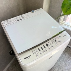 ☑︎ご成約済み🤝 Hisense 一人暮らし洗濯機 4.5kg✨ 上品なホワイトガラス🪞の画像