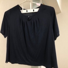 レマロン レナウン　ルック 日本製　5L 4XL カットソー　ネイビー　紺の画像