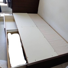 ニトリ　ベッドフレーム シングル 収納ありの画像