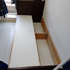 ニトリ　ベッドフレーム シングル 収納ありの画像