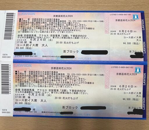 京都芸術花火2024 チケット2枚
