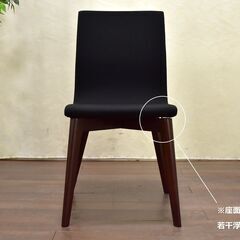 ≪yt1406ジ≫ アウトレット家具 アームレスチェア サンプル品 座面幅45cm 布張り/黒系 脚/茶系 シンプル/モダン/おしゃれ 60427-08の画像