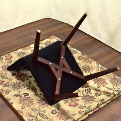 ≪yt1406ジ≫ アウトレット家具 アームレスチェア サンプル品 座面幅45cm 布張り/黒系 脚/茶系 シンプル/モダン/おしゃれ 60427-08の画像
