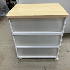 A2406-555 ウッドトップチェスト 3段 キャスター付き キズ汚れ有りの画像