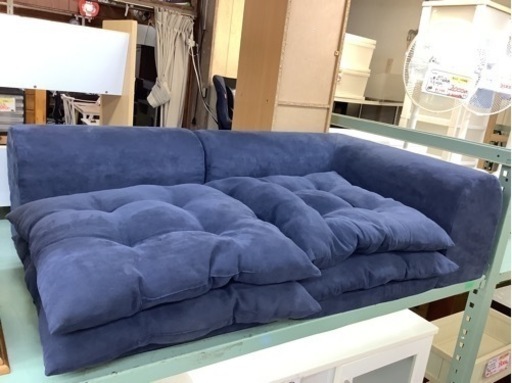 【リサイクルサービス八光】幅123cm　セルタン　ローコーナーソファ　ブルー