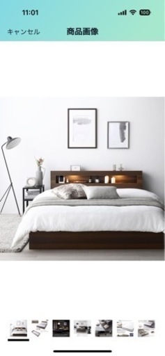 「新品未使用」RASIK ベッド ダブル ベッドフレーム ブラウン 収納付き