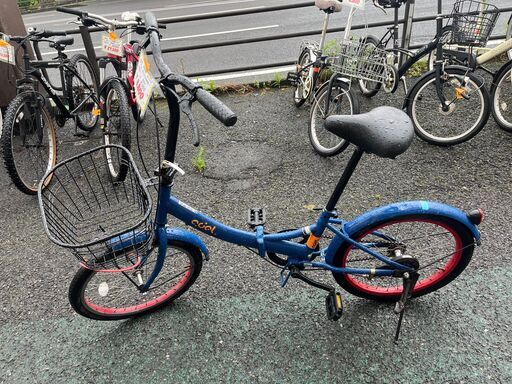 リサイクルショップどりーむ天保山店　No1228　自転車　折り畳み自転車　チャリ　カゴ付き　20インチ　美品