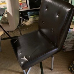 レトロ回転ダイニングチェア白&黒の画像
