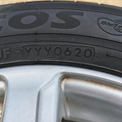 軽自動車全般　社外アルミホイール、夏タイヤのセットになります。155/65R13  タイヤまだまだ使えます！！の画像