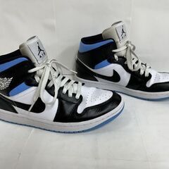 NIKE WMNS AIR JORDAN 1 MID 27.5cm ナイキ エアジョーダン BQ6472-102 ユニバーシティブルー ウィメンズ つま黒 現状品  札幌市白石区 白石店 の画像