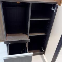 【無料】食器棚 キッチン収納 ブラウン の画像