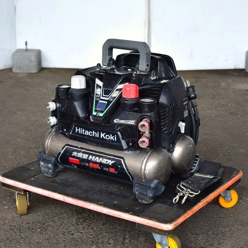 【ヤ取8/10終了】≪yt1410ジ≫ 日立工機 高圧エアコンプレッサ EC1245H2 一般/常圧/高圧 容量8L エアーコンプレッサー AC100V 現状品 60609-02