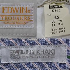 エドウィン　 EDWIN  TROUSERS  502   W30 76cmの画像