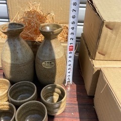 笠間焼 徳利 お猪口 セット 陶器 おちょこ 骨董品 酒器 1箱1000円の画像