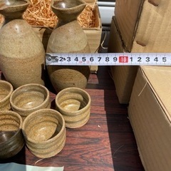 笠間焼 徳利 お猪口 セット 陶器 おちょこ 骨董品 酒器 1箱1000円の画像