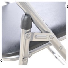 折りたたみ椅子 6脚セット ベーシックタイプ パイプ椅子 ブラック の画像