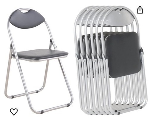 折りたたみ椅子 6脚セット ベーシックタイプ パイプ椅子 ブラック