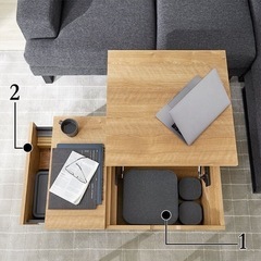LOWYA昇降式ローテーブル　家具 ダイニングセットの画像