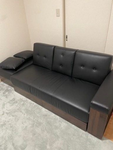 6/30迄【美品定価5万円】2way ベット 収納＆テーブル＆オットマン＆クッション付き ソファ