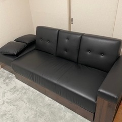 6/30迄【美品定価5万円】2way ベット 収納＆テーブル＆オットマン＆クッション付き ソファ