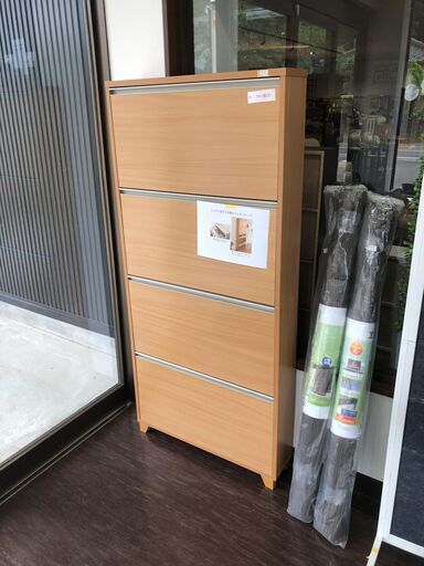 薄型フラップシューズラック