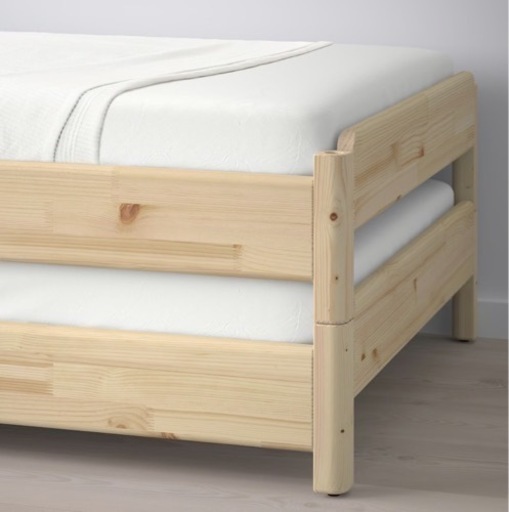 IKEA シングルベッド+マット IKEA スタッキングベッドフレーム シングルx2 (zatty) 柴崎のベッド