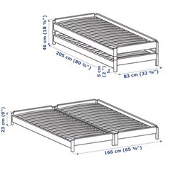 IKEA スタッキングベッドフレーム シングルx2 (zatty) 柴崎のベッド