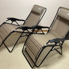 【お渡し先決定済】【手渡しのみ】【美品】【おまけ付き】コールマン インフィニティチェア ベージュ 2脚　の画像