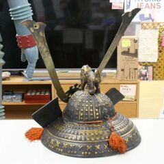 昭和レトロ 美術鋳物 源九郎義経 長鍬形獅子頭 兜 約9.4kg 端午の節句 五月人形 源義経 工芸品 置物 インテリア 札幌市 清田区 平岡の画像